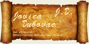 Jovica Dubovac vizit kartica